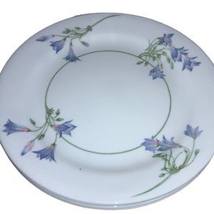 CORELLE BLUE DUSK FLORAL  BREAD BUTTER DESSERT PLATES LOT OF 4